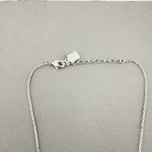RLM Necklace Robert Lee Morris Heart Modernist Meandering White Bronze QVC - Picture 8 of 16